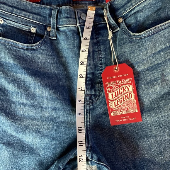 NWT Lucky Brand studded high rise Stevie flare. Studded floral on flare - Picture 9 of 10